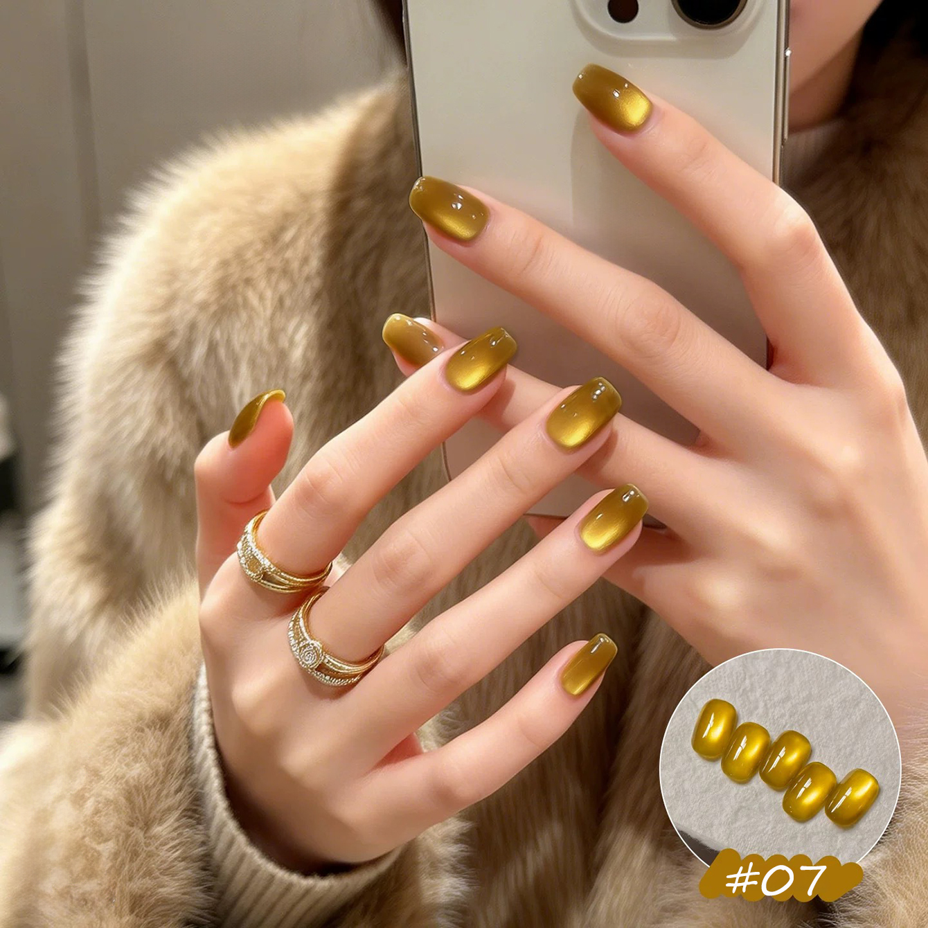 Nail Art Red Wine Cat Eye - 1-8pcs TC Yellow Nails Lucky Red