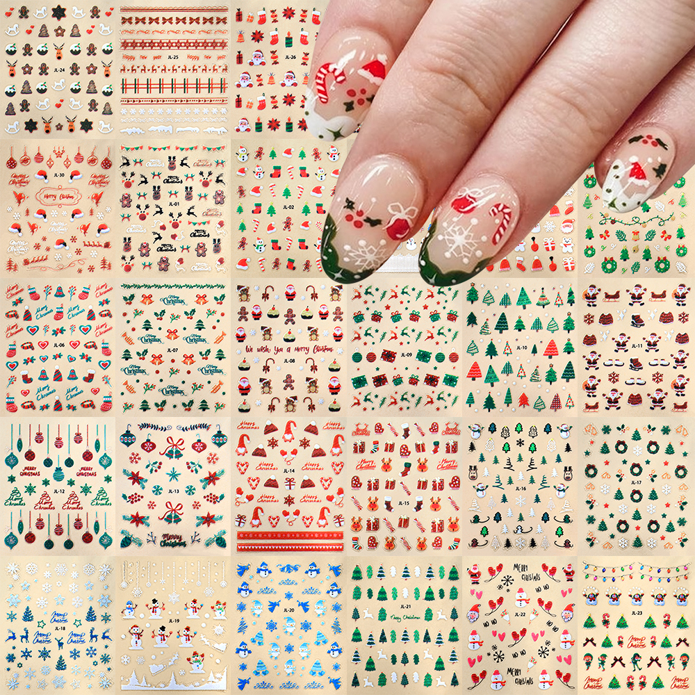 Nail Art Xmas - 30pcs Xmas Snowflake Nail Art Stickers