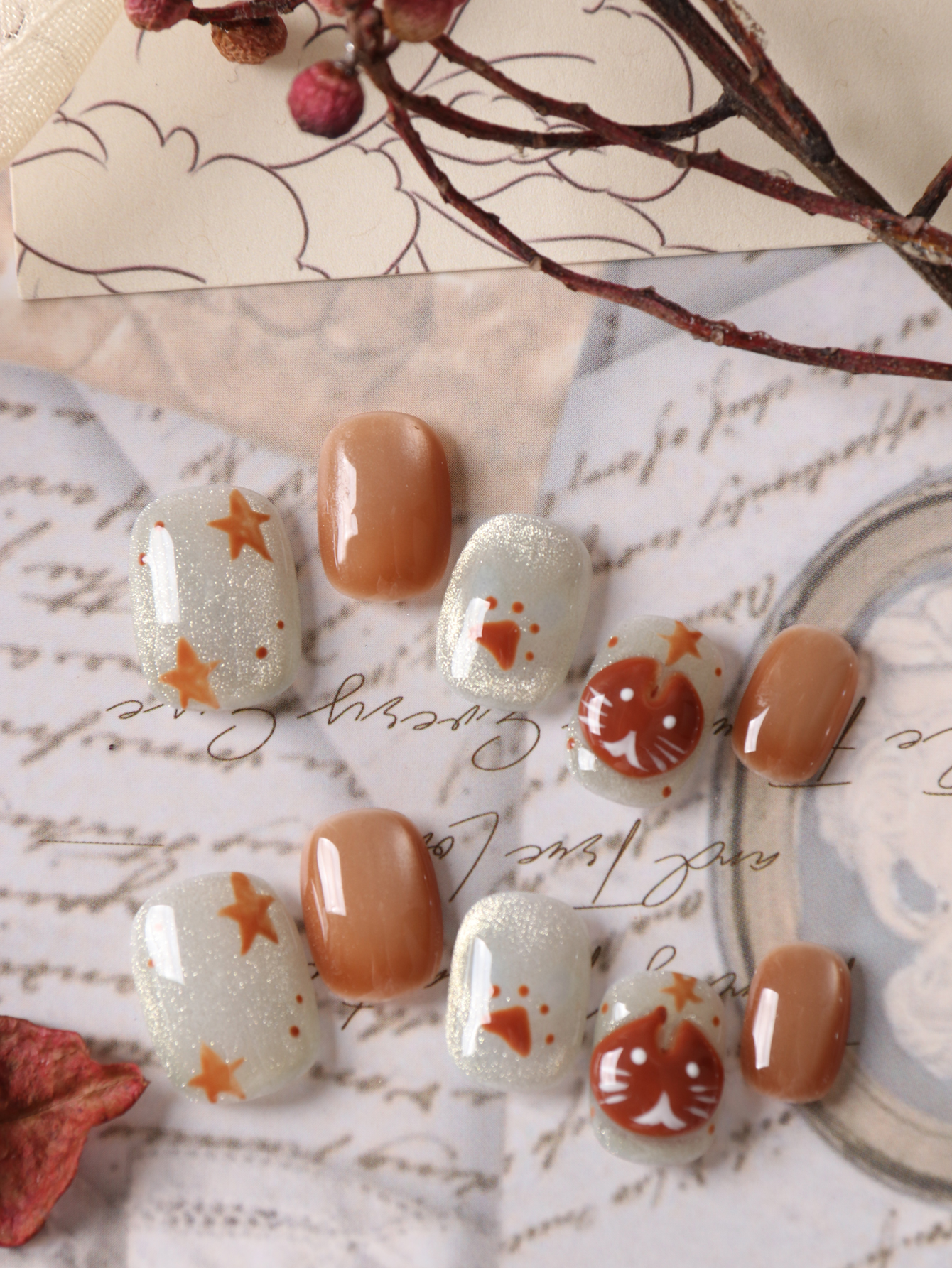 Nail Adhesive Tab - 10Pcs Press on Nails Short White