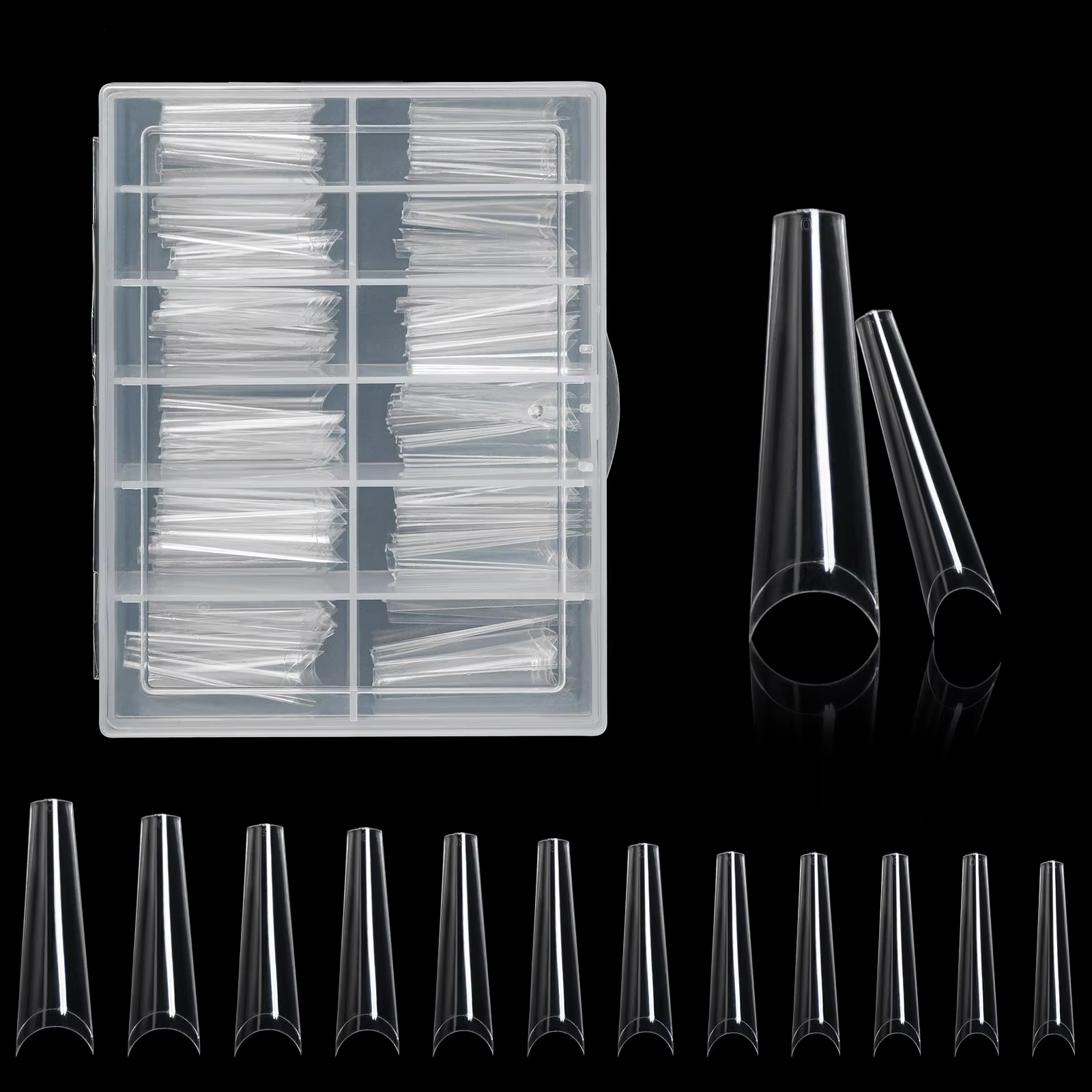 Nail Art Xxl - 100Pcs XXL Transparent French Coffin False