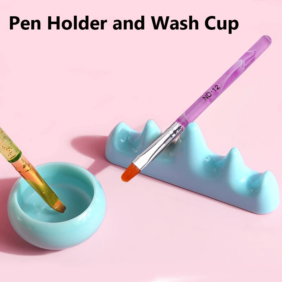 Nail Art Vector - Acrylic Nail Brush Washing Bowl Set