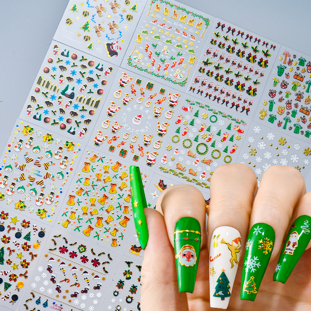30pcs Christmas Snowflake Snow - Nail Art Xmas ulasan dan harga