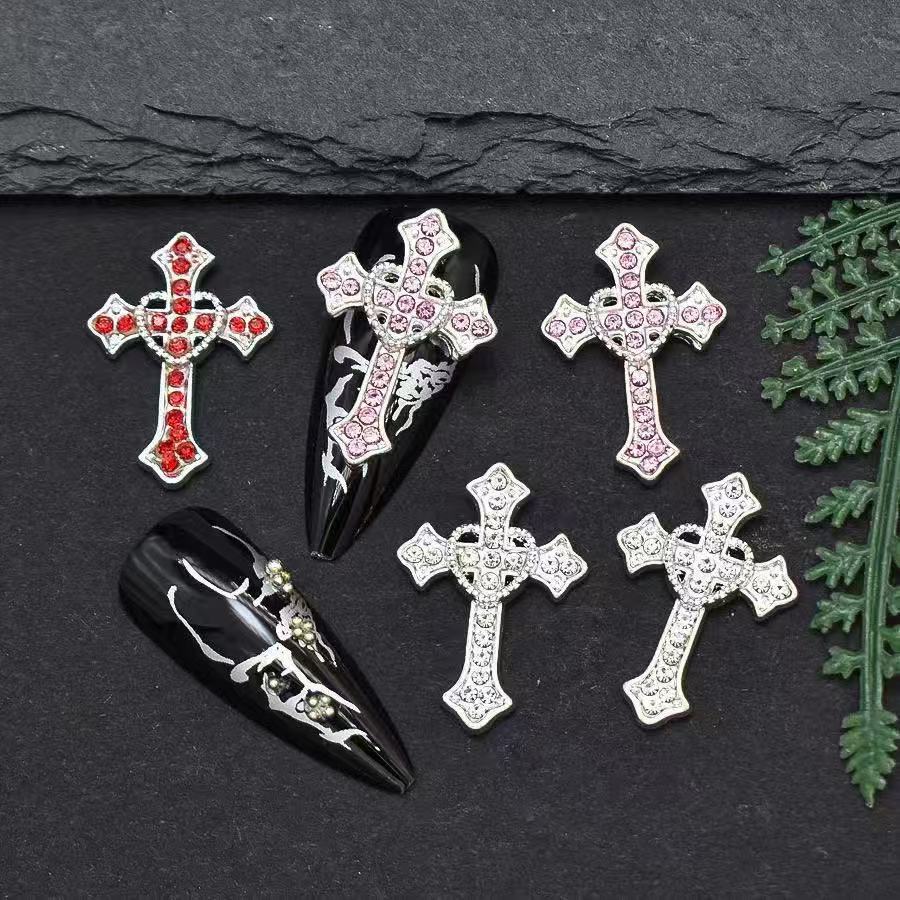 5Pcs XXL Silver Cross Luxury N - Nail Art Xxl ulasan dan harga