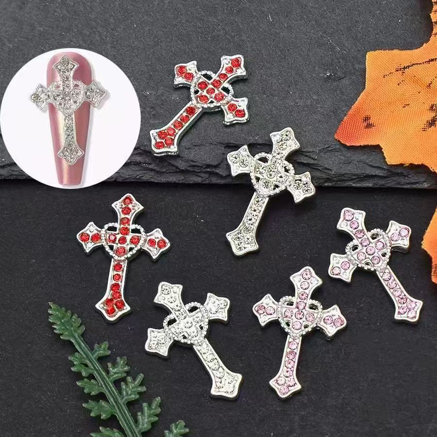 5Pcs XXL Silver Cross Luxury N - Nail Art Xxl ulasan dan harga