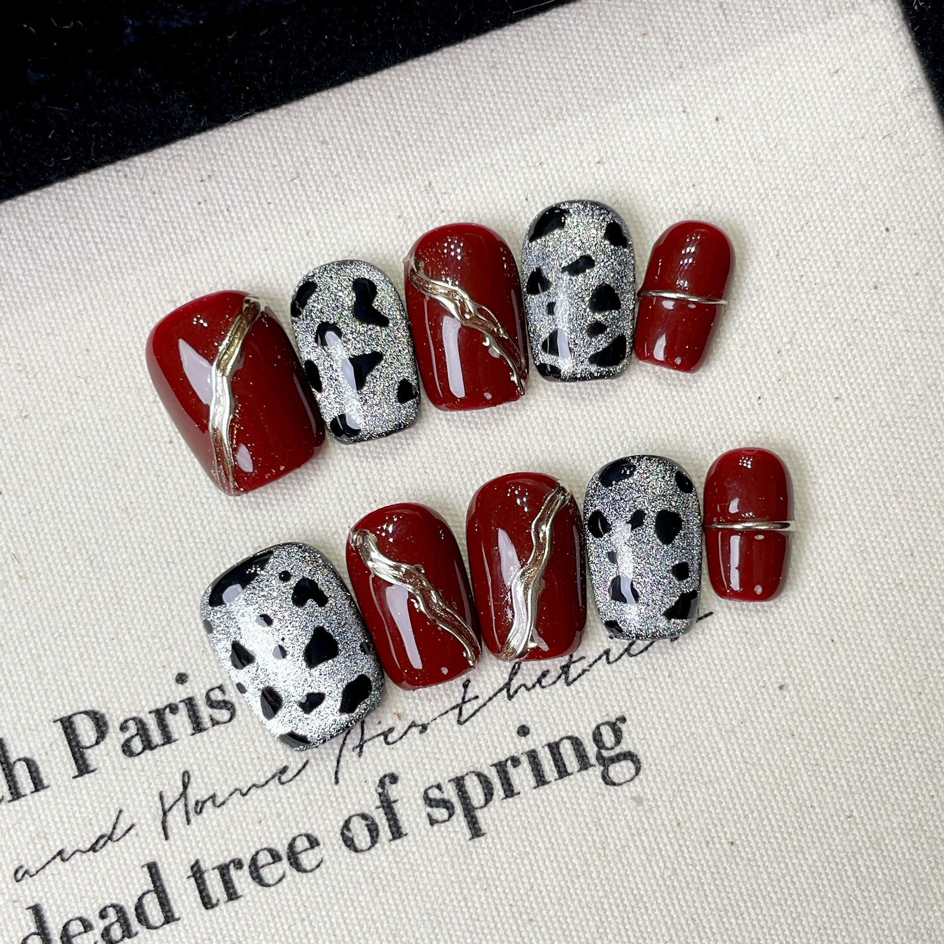10 PCS Luxury Handmade Short R - Nail Art Full Cat Eye ulasan dan harga