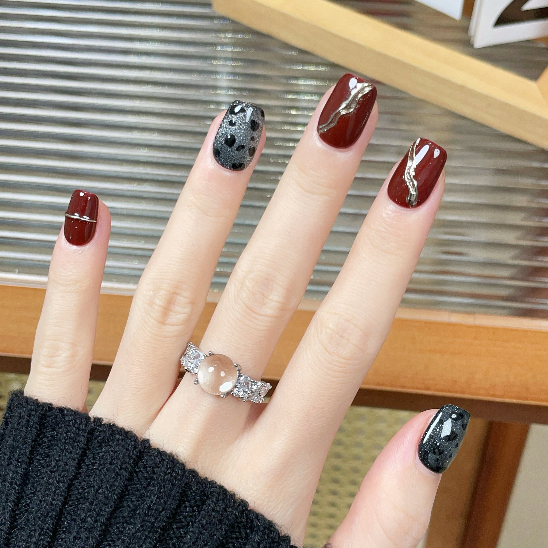 10 PCS Luxury Handmade Short R - Nail Art Full Cat Eye ulasan dan harga