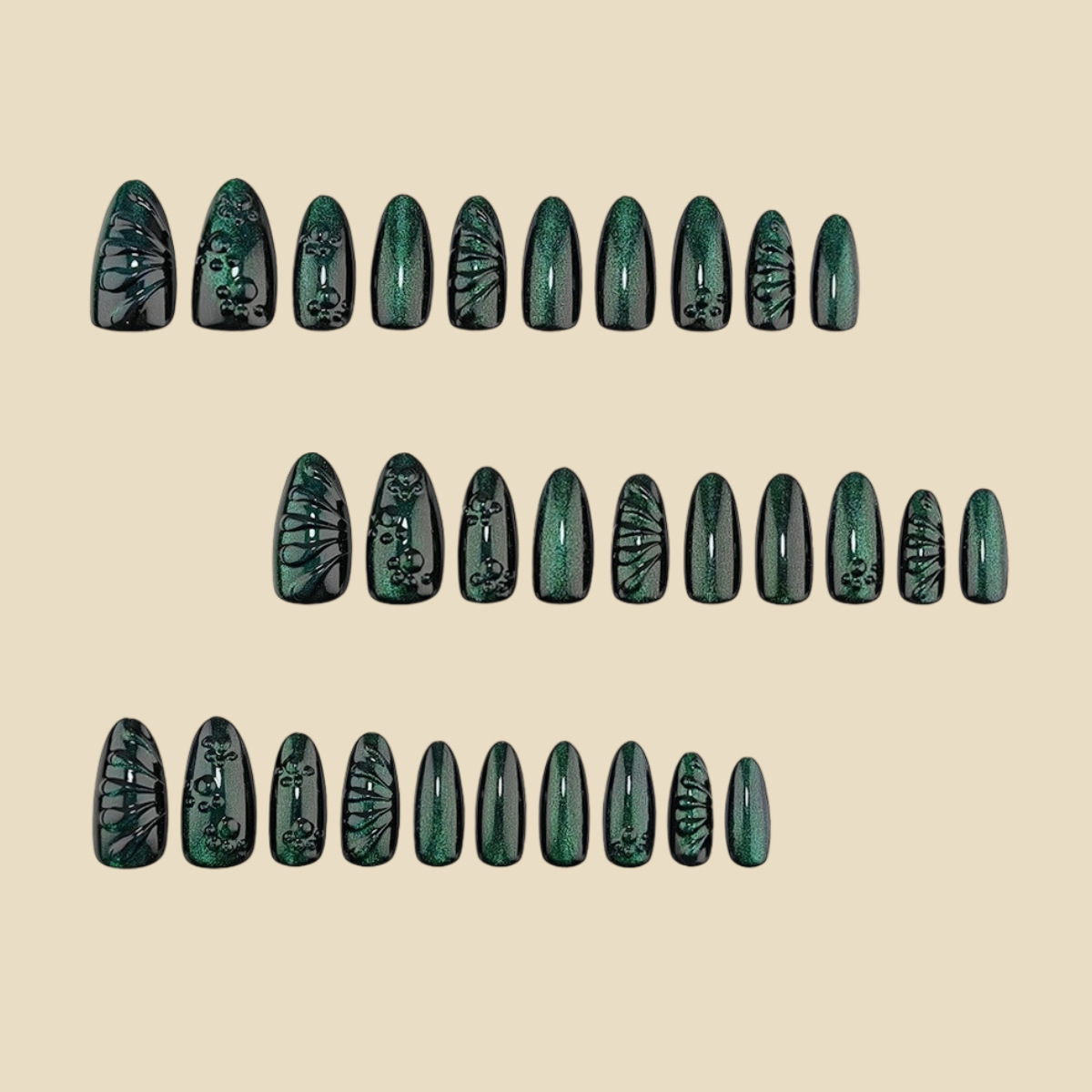 24pcs 3D water droplet relief  - Nail Art Full Cat Eye ulasan dan harga