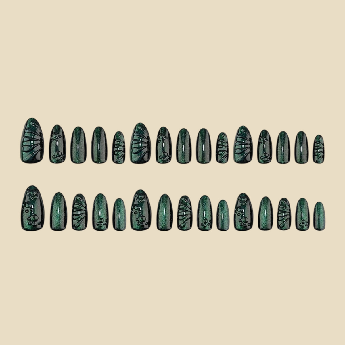 24pcs 3D water droplet relief  - Nail Art Full Cat Eye ulasan dan harga