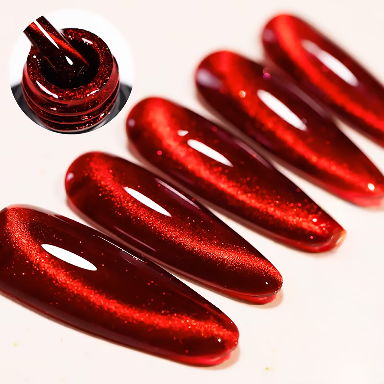 SHAKA 1pcs Flash Cherry Wine R - Nail Art Red Wine Cat Eye ulasan dan harga