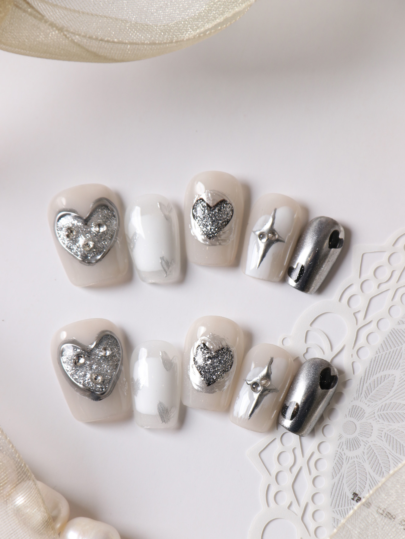 10Pcs Press on Nails White Nai - Nail Adhesive Tab ulasan dan harga