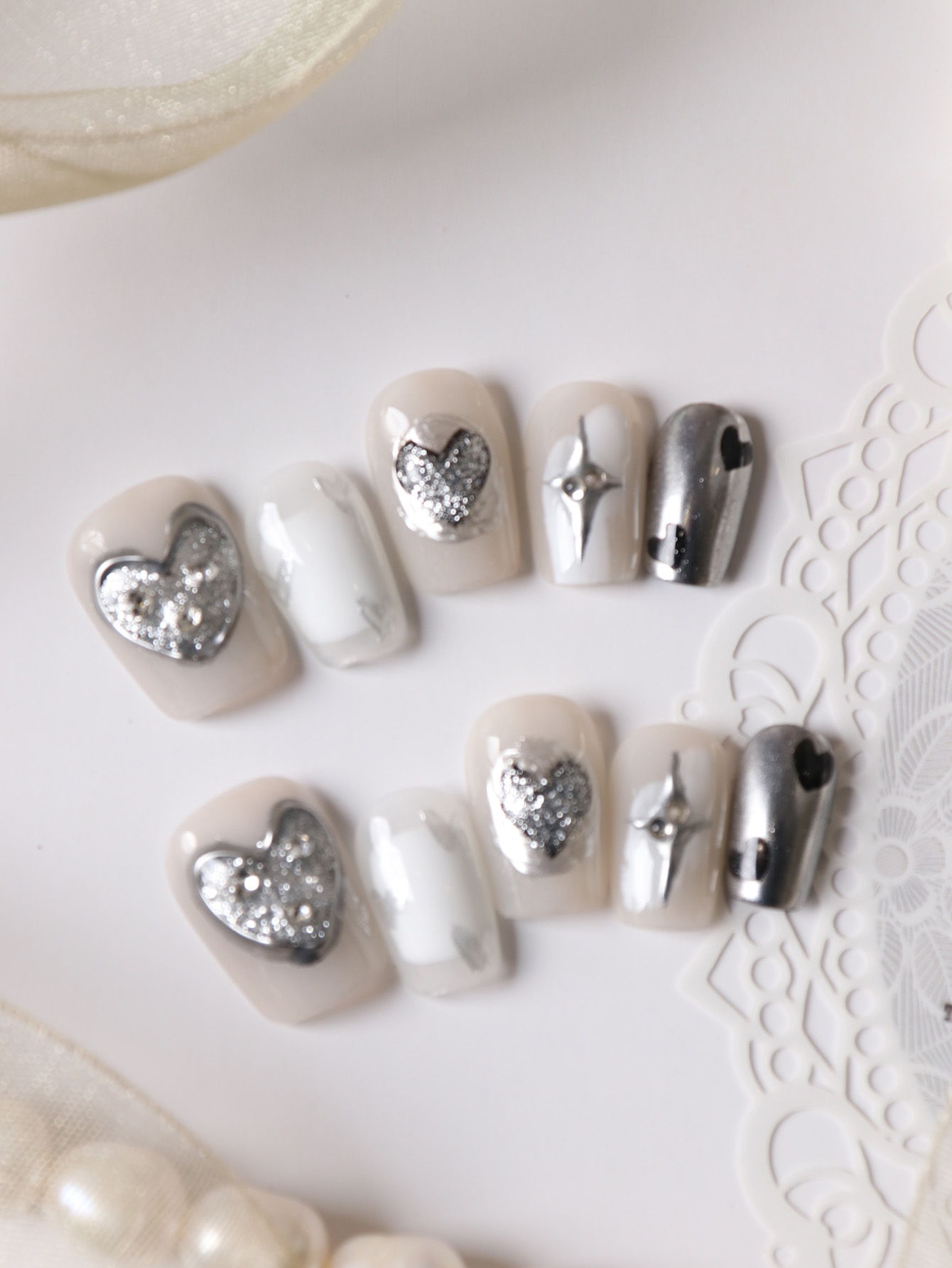 10Pcs Press on Nails White Nai - Nail Adhesive Tab ulasan dan harga