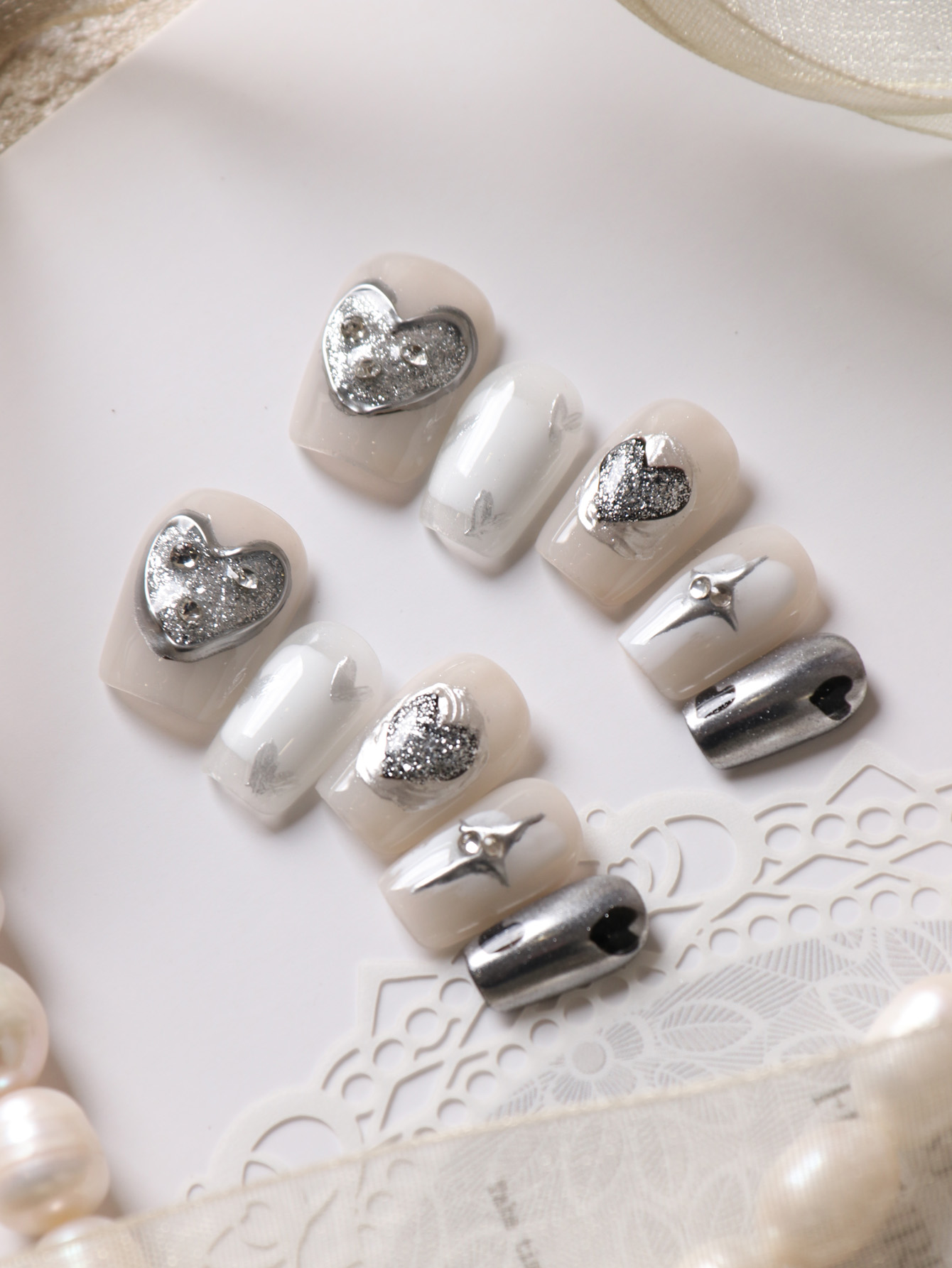 10Pcs Press on Nails White Nai - Nail Adhesive Tab ulasan dan harga