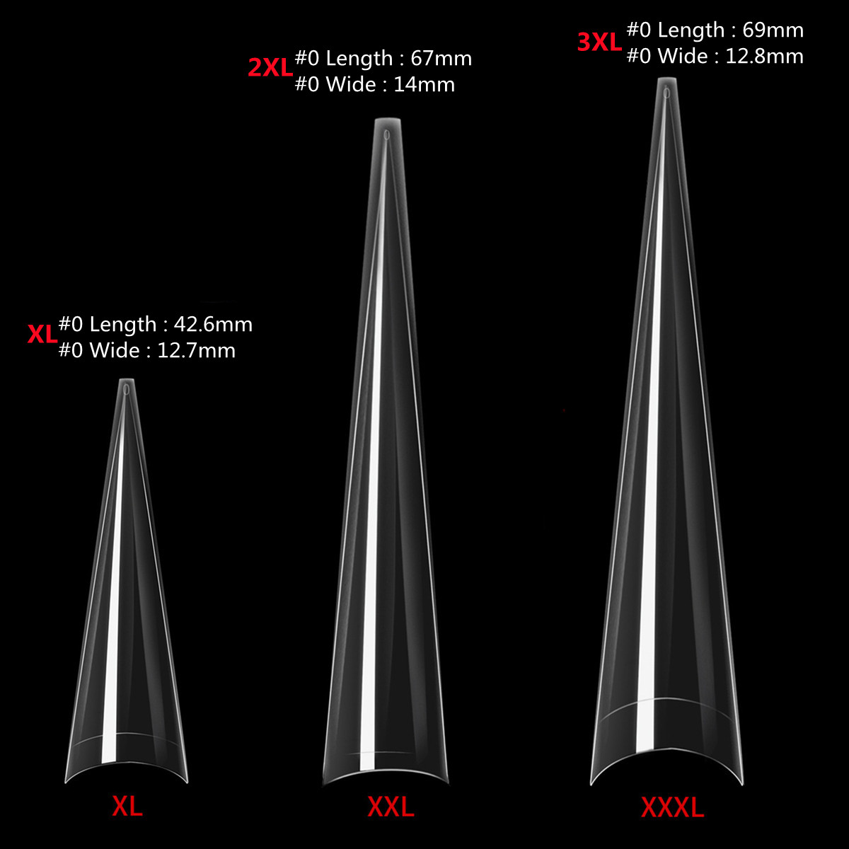 XXL Stiletto False Nails -Half - Nail Art Xxl ulasan dan harga