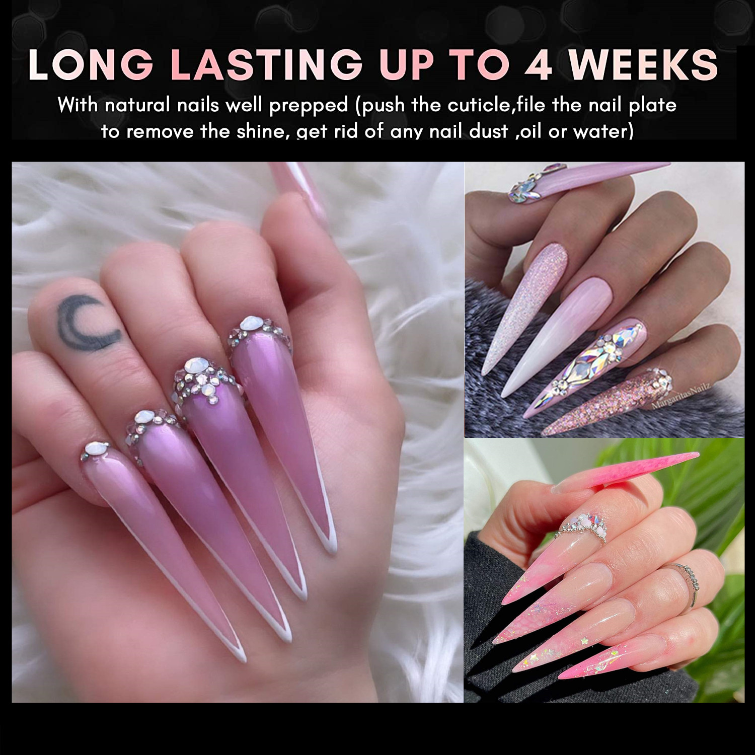 XXL Stiletto False Nails -Half - Nail Art Xxl ulasan dan harga