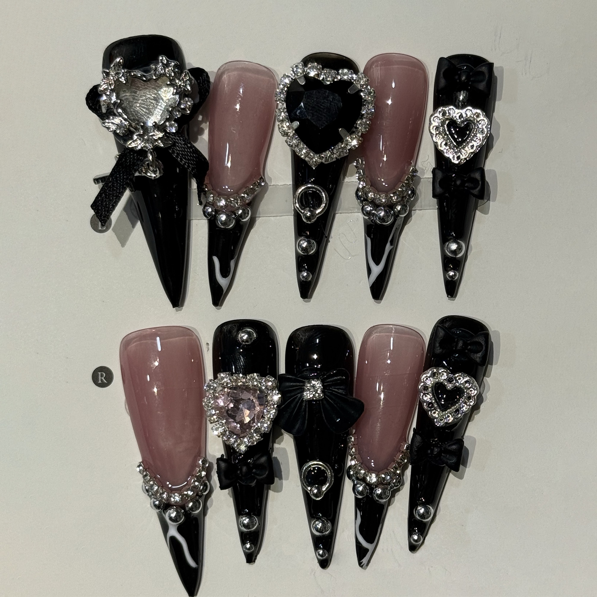 10pcs Cat Eye French Stiletto  - Nail Art Full Cat Eye ulasan dan harga
