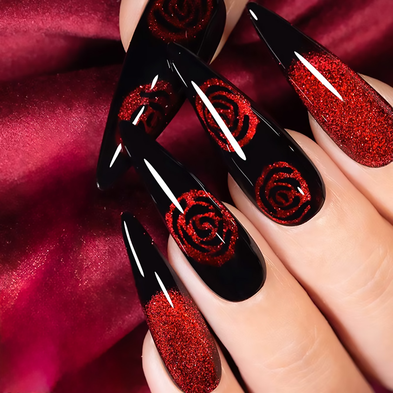 SHAKA 1pcs Red Transparent Cat - Nail Art Red Wine Cat Eye ulasan dan harga