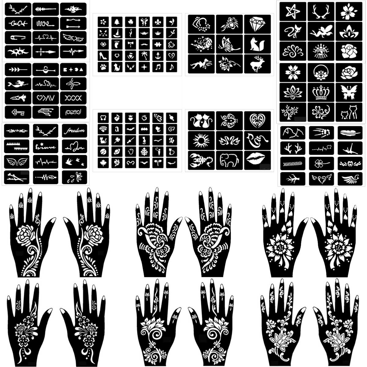 Temporary Tattoo Stencils Set  - Nail Art Ramadan ulasan dan harga