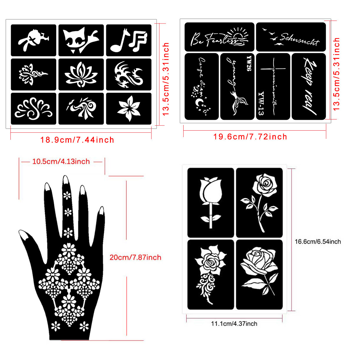 Temporary Tattoo Stencils Set  - Nail Art Ramadan ulasan dan harga