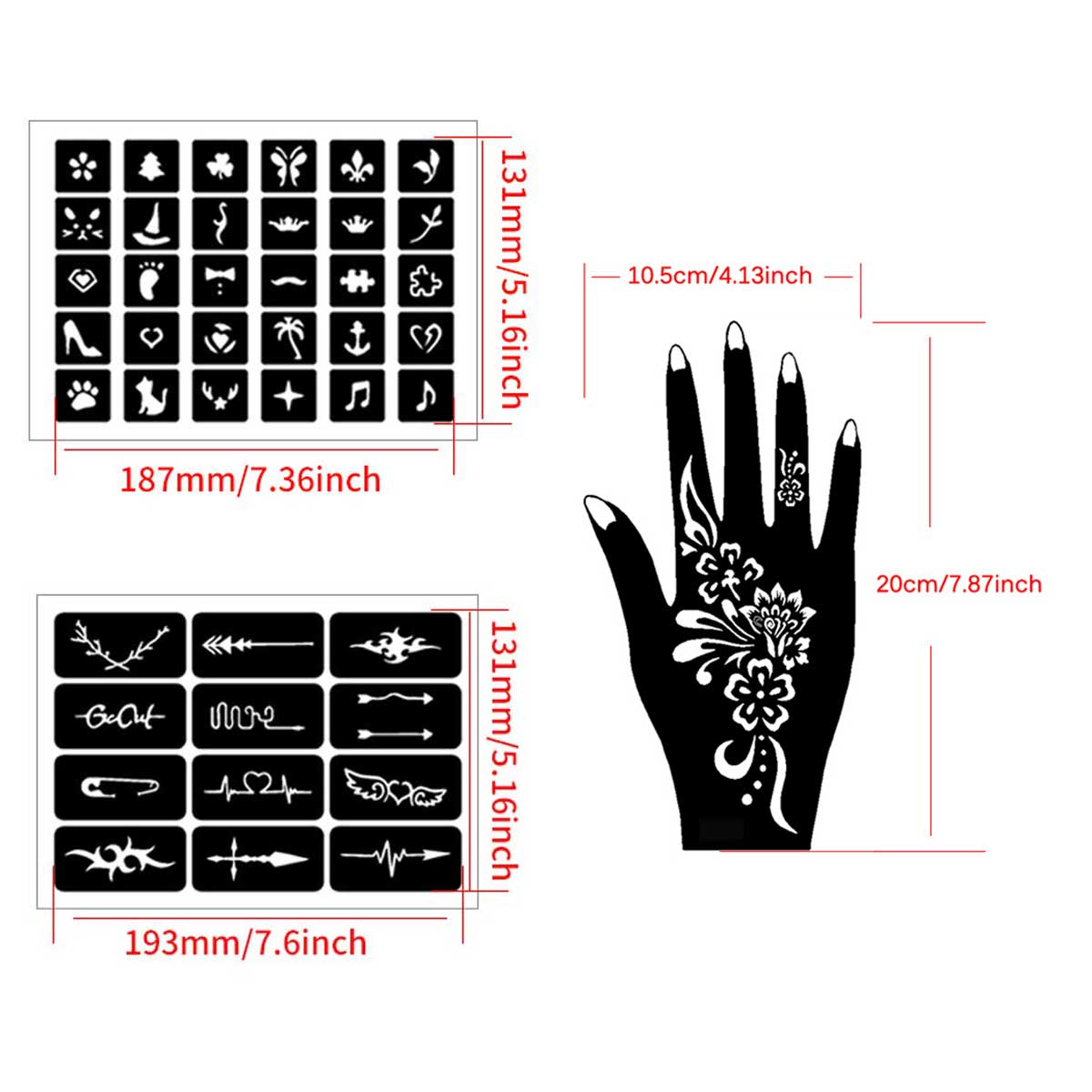 Temporary Tattoo Stencils Set  - Nail Art Ramadan ulasan dan harga
