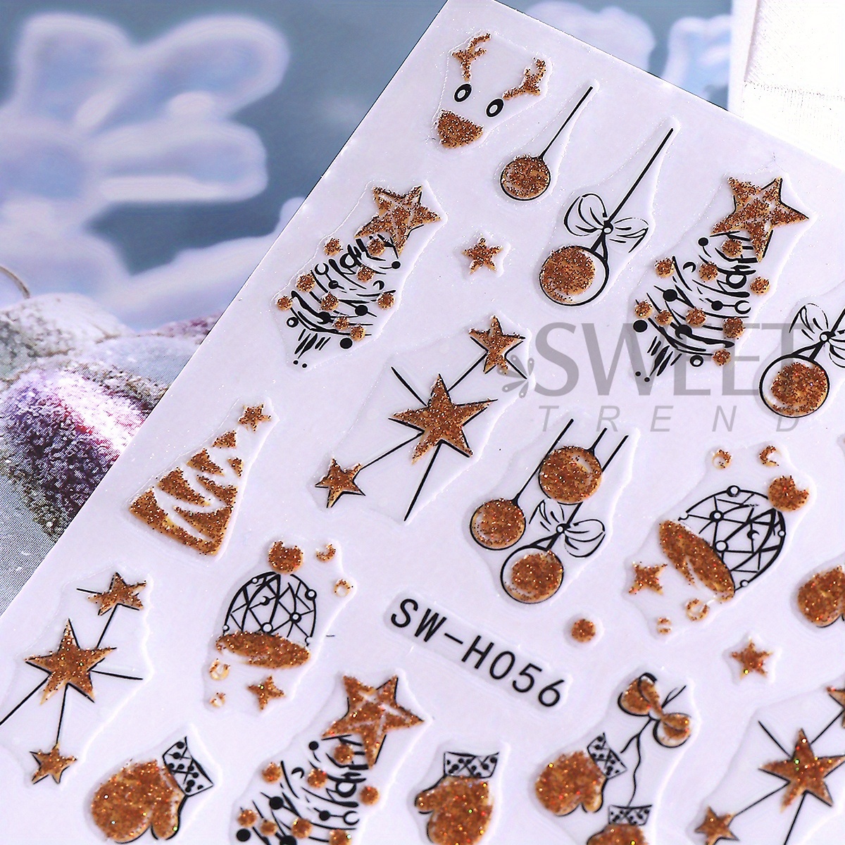 2 pcs Gorgeous Sparkly Christm - Nail Art Xmas ulasan dan harga