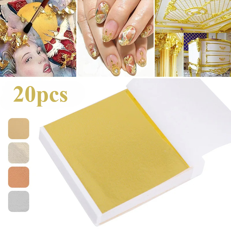 20 Pcs Gold Leaf Sheets: Versa - Nail Art Xmas ulasan dan harga