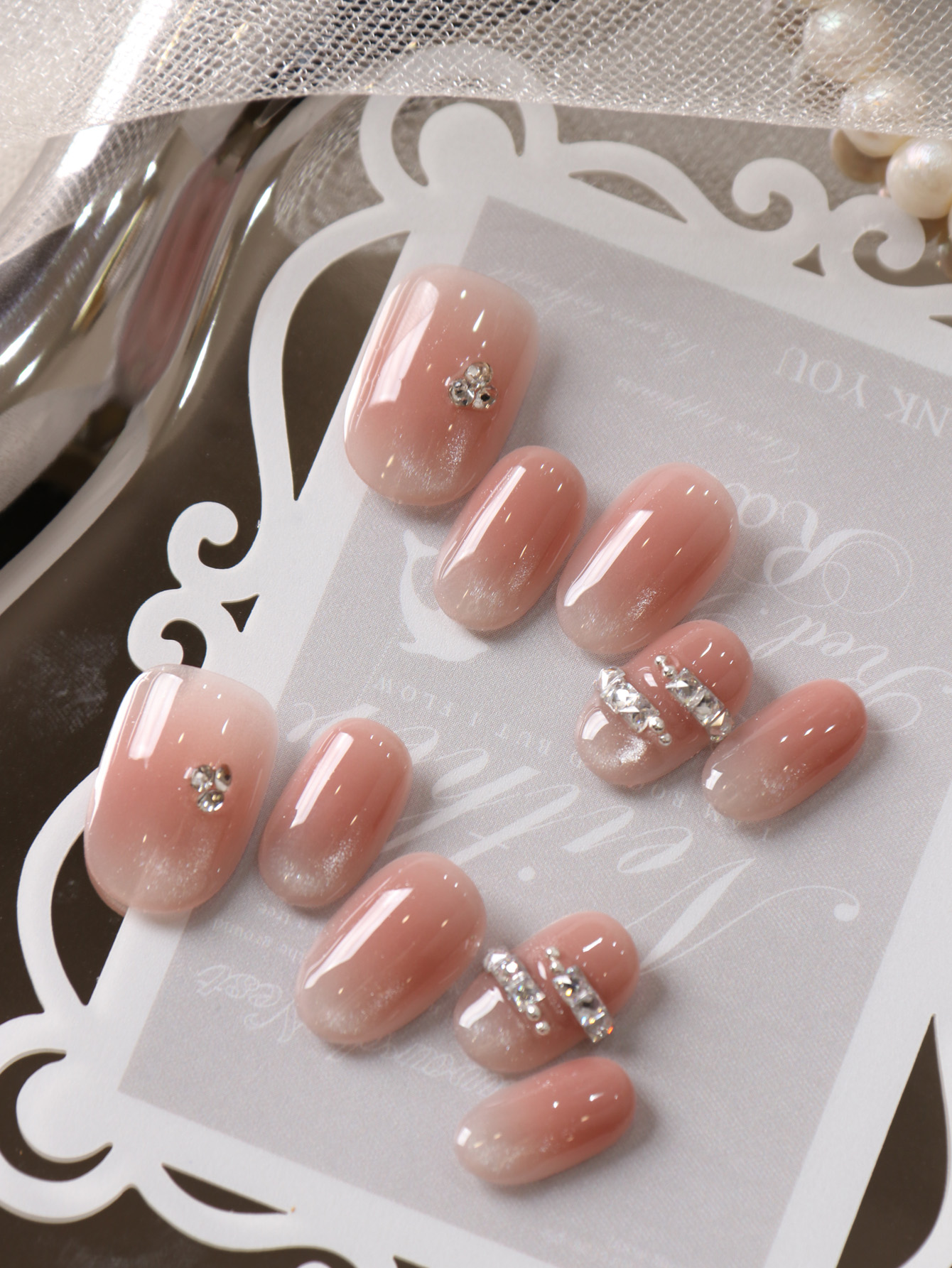10Pcs Acrylic Press on Pink Ca - Nail Adhesive Tab ulasan dan harga