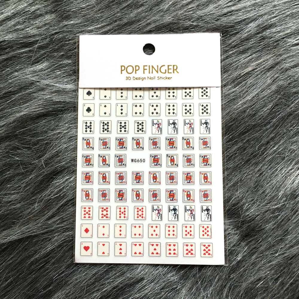 3D Poker Design Nail Art Stick - Nail Art Queen Of Hearts ulasan dan harga