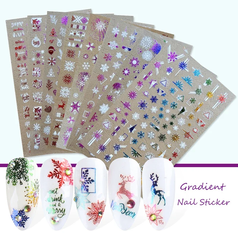 Xmas Nails Stickers Winter San - Nail Art Xmas ulasan dan harga