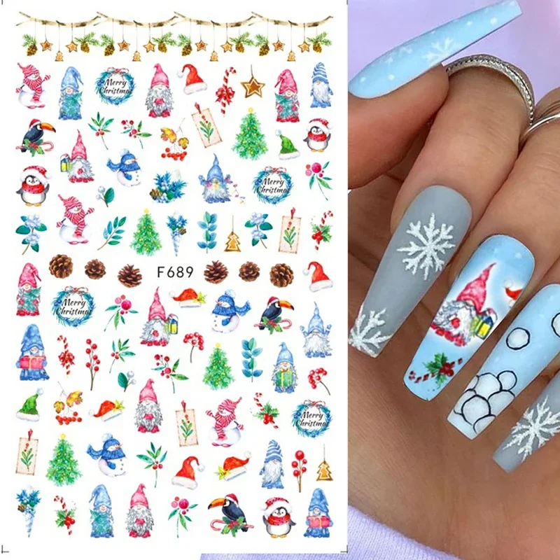 Xmas Nails Stickers Winter San - Nail Art Xmas ulasan dan harga