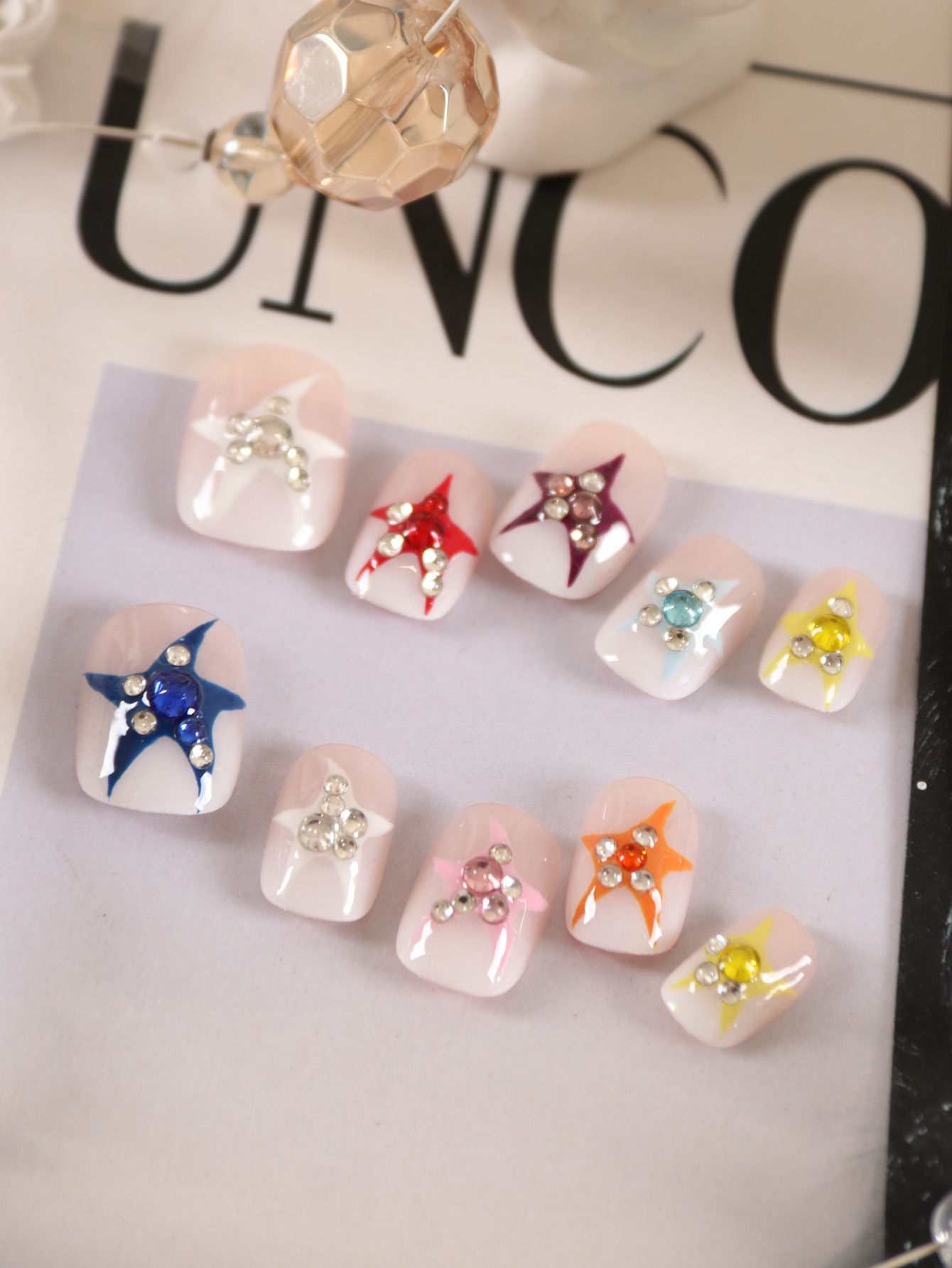 10Pcs Press on Nails Short Mul - Nail Adhesive Tab ulasan dan harga