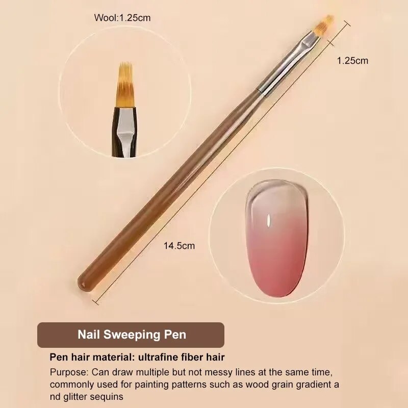 9PCS UV Gel Nail Brush Liner D - Nail Art Vector ulasan dan harga