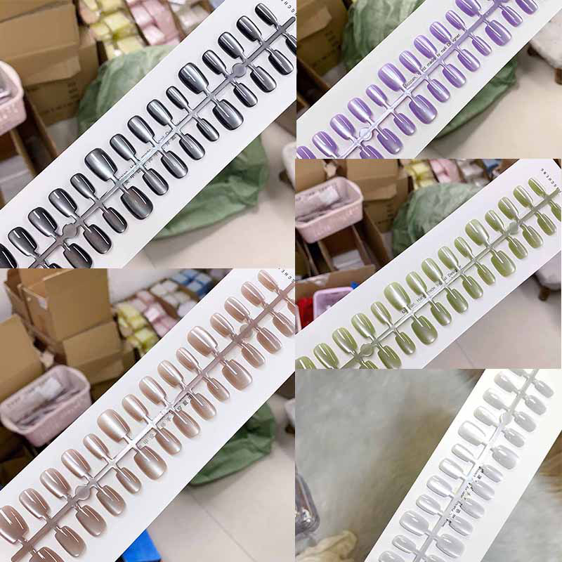 30Pcs Cat Eyes Press On Nails  - Nail Art Full Cat Eye ulasan dan harga