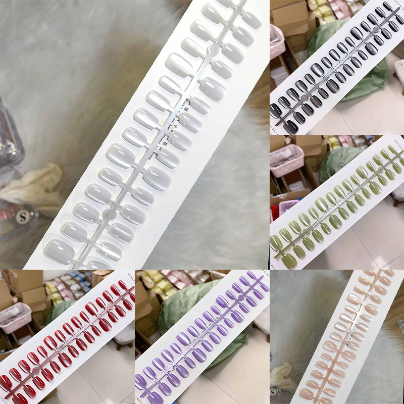 30Pcs Cat Eyes Press On Nails  - Nail Art Full Cat Eye ulasan dan harga