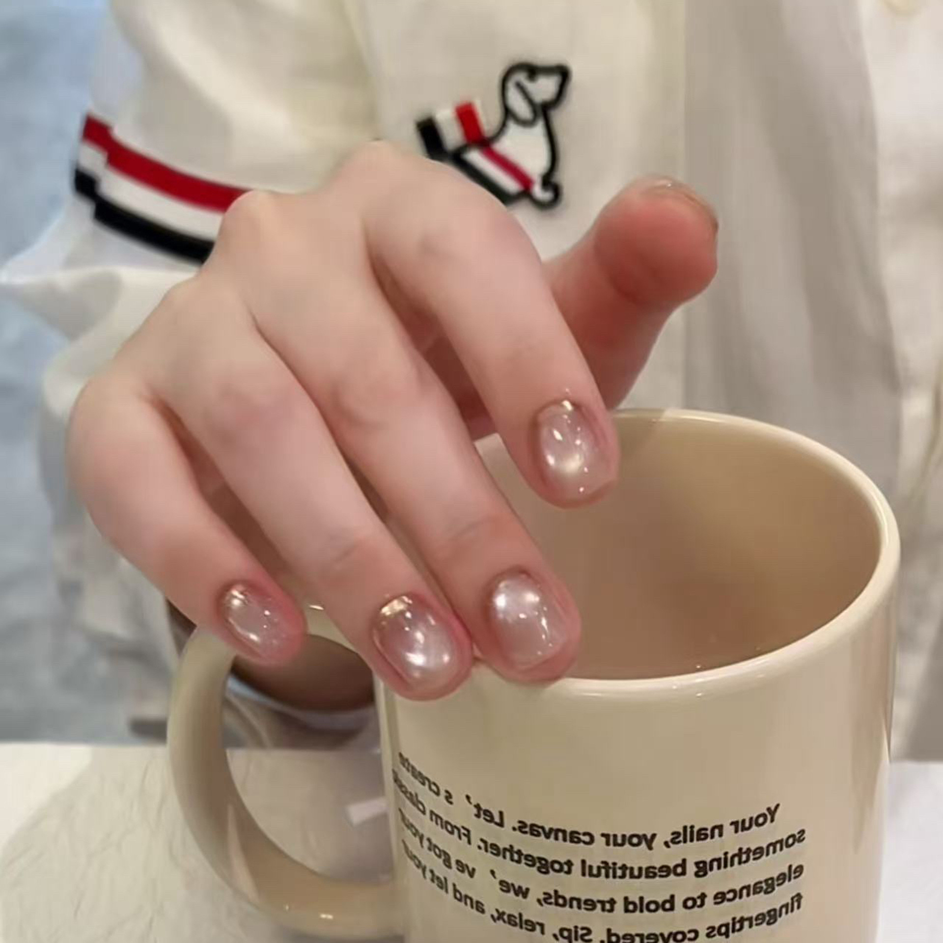 10pcs Handmade Short Press On  - Nail Art Full Cat Eye ulasan dan harga