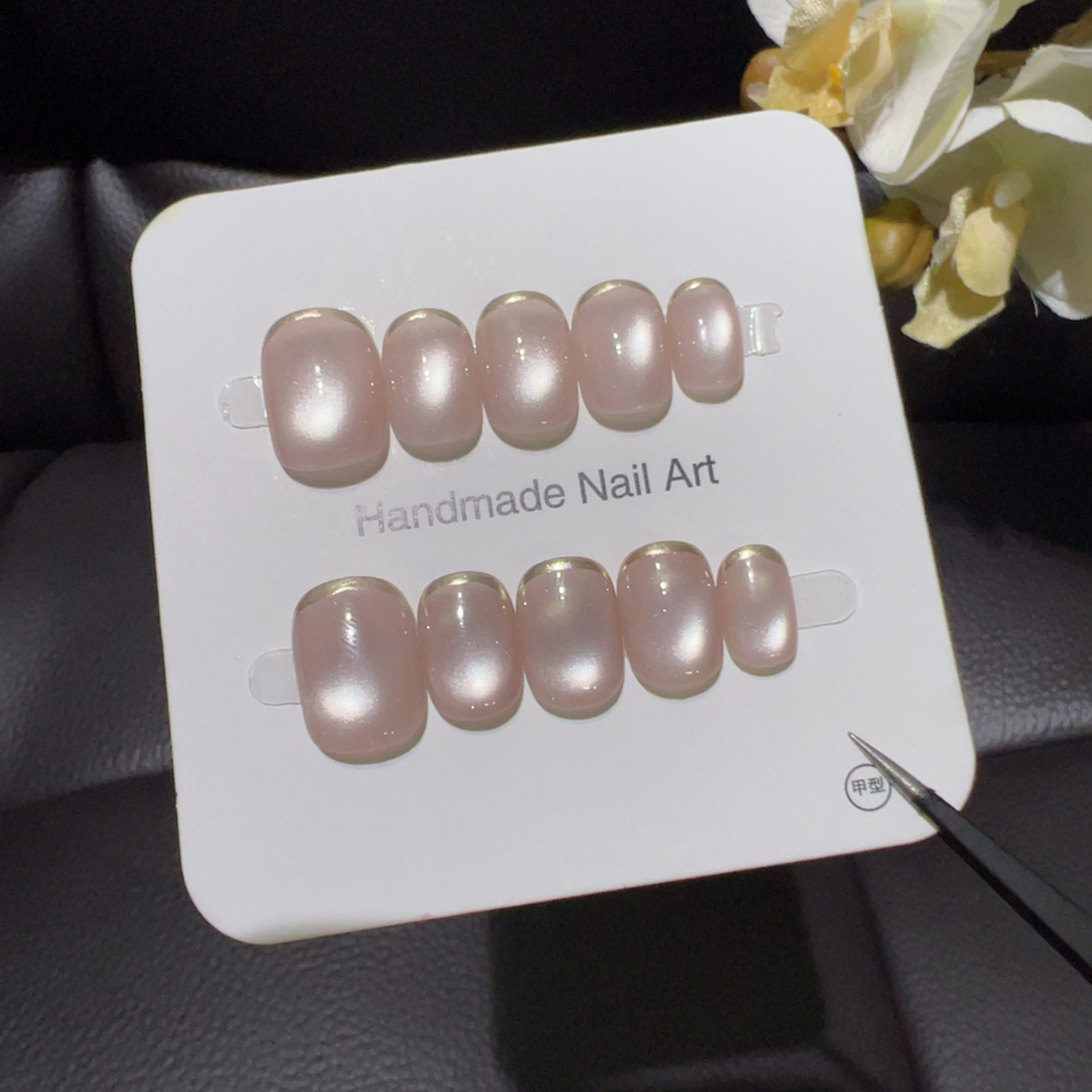 10pcs Handmade Short Press On  - Nail Art Full Cat Eye ulasan dan harga