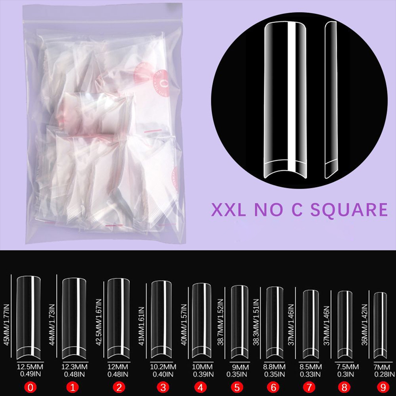 500Pcs XXL No C Curve Nail Tip - Nail Art Xxl ulasan dan harga