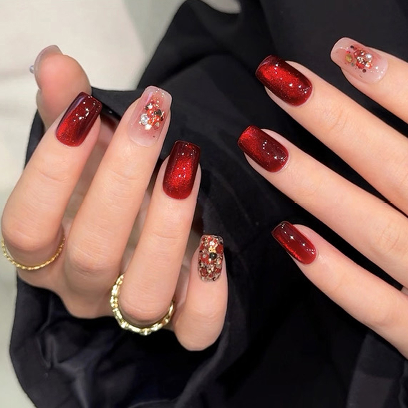 1pcs TC Flash Cherry Wine Red  - Nail Art Red Wine Cat Eye ulasan dan harga