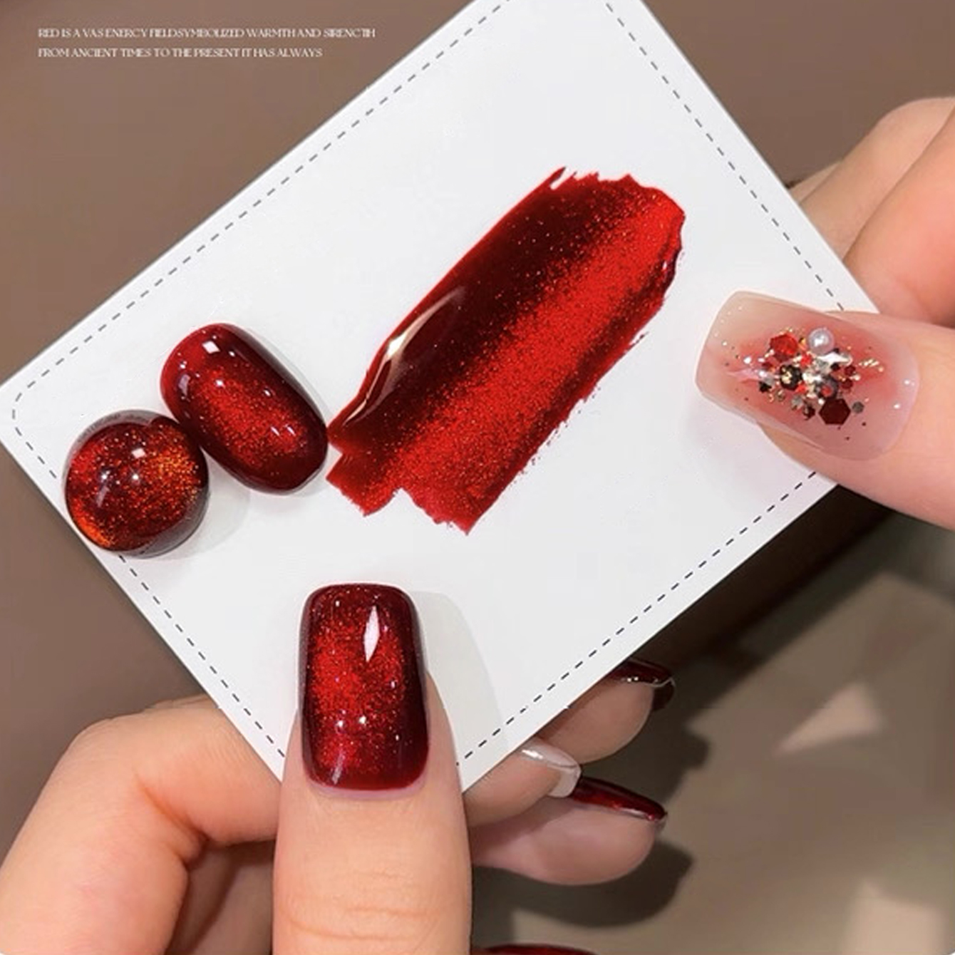 1pcs TC Flash Cherry Wine Red  - Nail Art Red Wine Cat Eye ulasan dan harga