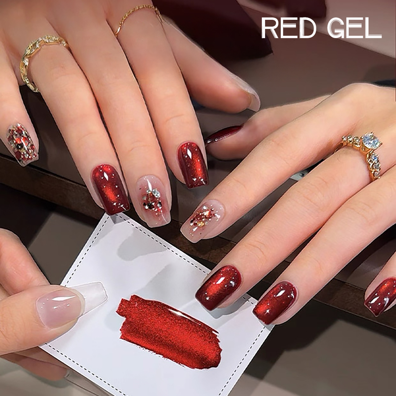 1pcs TC Flash Cherry Wine Red  - Nail Art Red Wine Cat Eye ulasan dan harga