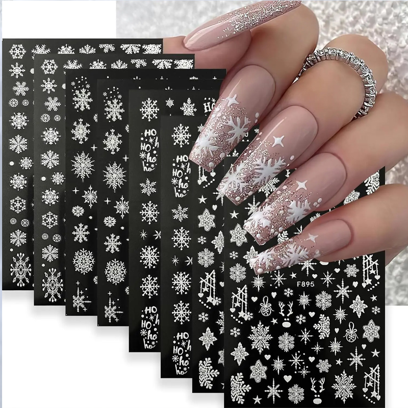 3D Snowflake Nail Art Decals X - Nail Art Xmas ulasan dan harga