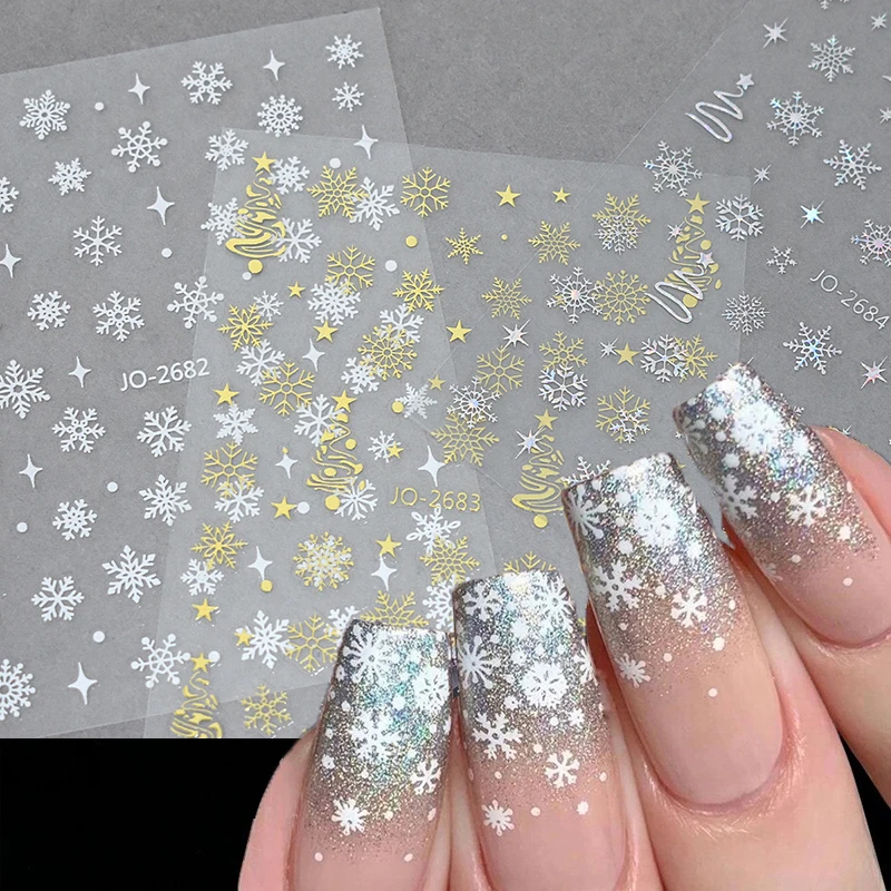 3D Snowflake Nail Art Decals X - Nail Art Xmas ulasan dan harga