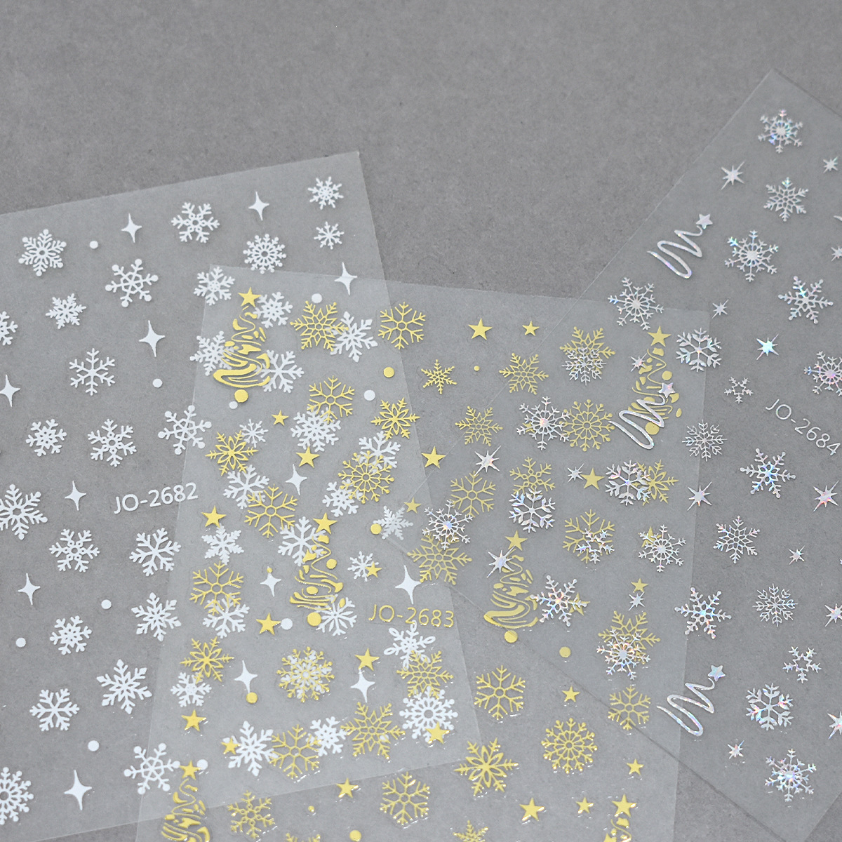 3D Snowflake Nail Art Decals X - Nail Art Xmas ulasan dan harga