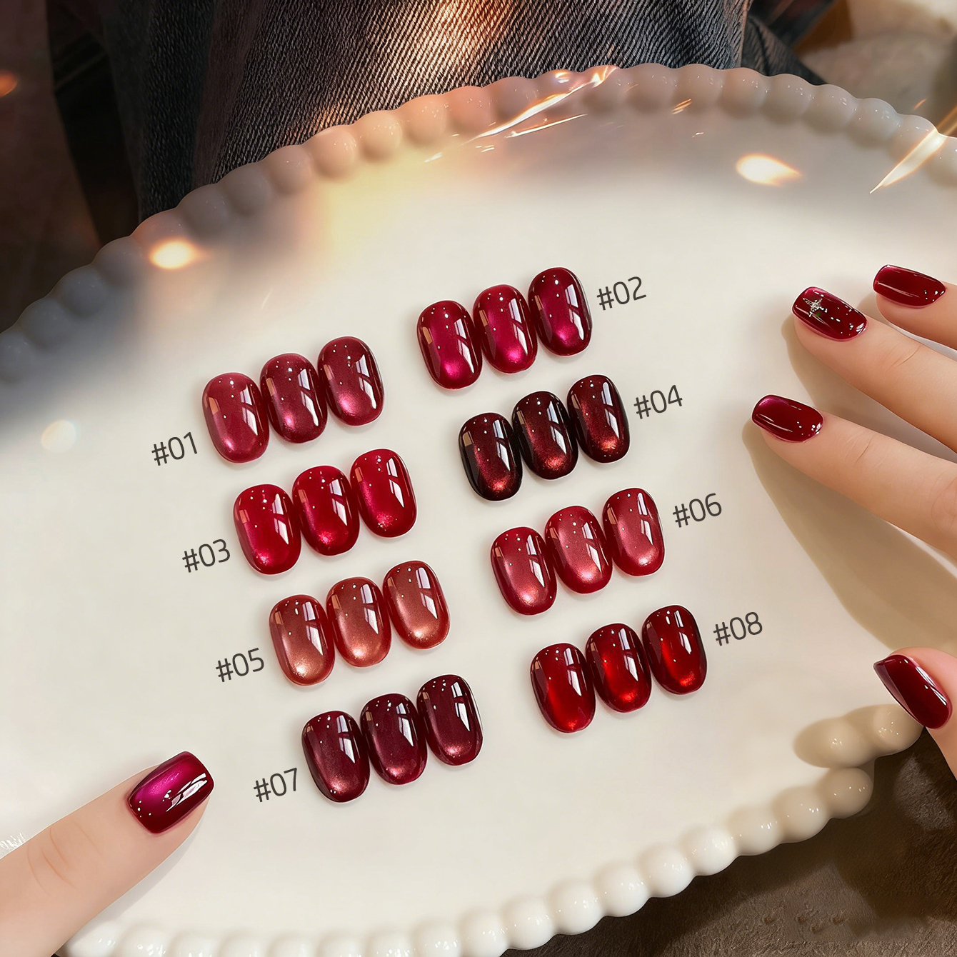 MIANEL 10ML New Year Lucky Red - Nail Art Red Wine Cat Eye ulasan dan harga