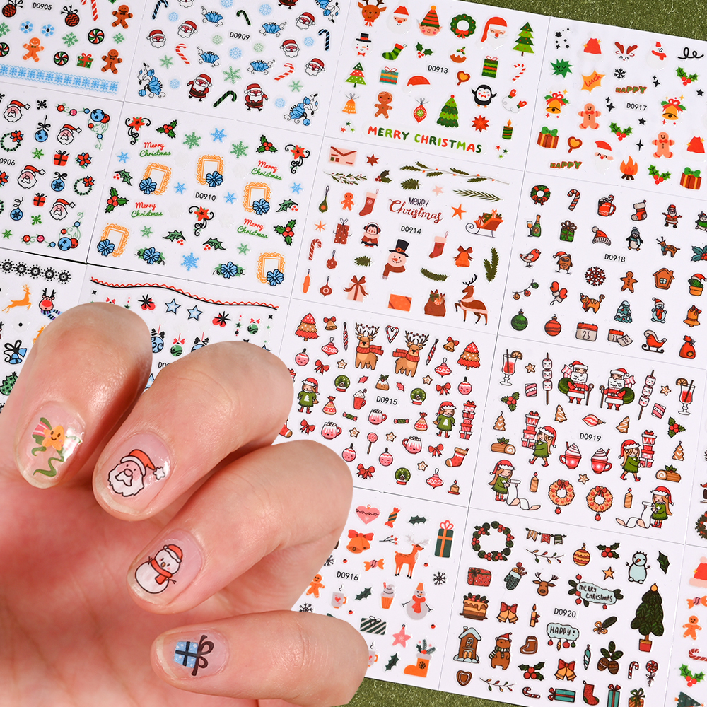 24pcs 3D Merry Christmas Nail  - Nail Art Xmas ulasan dan harga