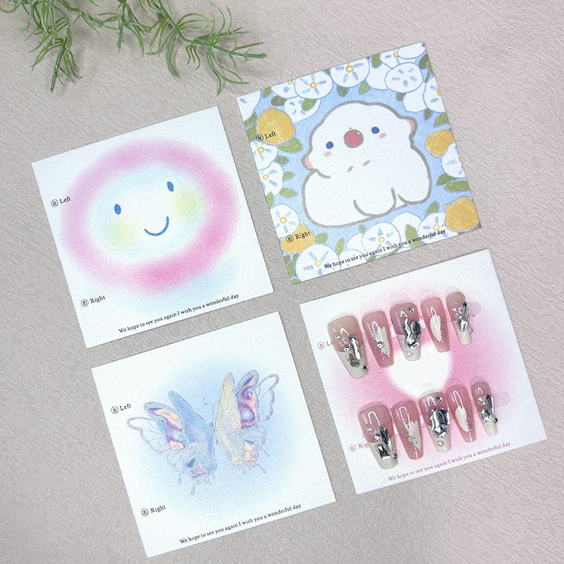 50Pcs 6.5x6.5cm 8x8cm Press On - Nail Art Vector ulasan dan harga