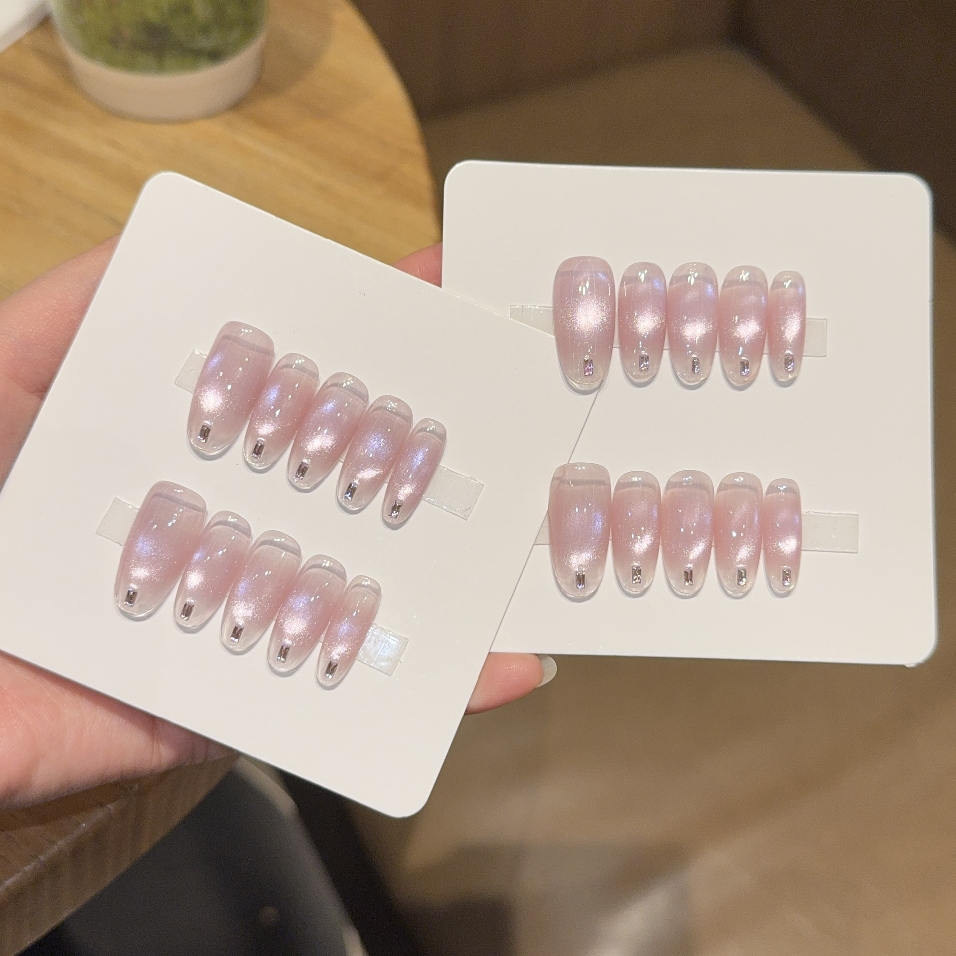 10pcs Handmade Long Oval Press - Nail Art Full Cat Eye ulasan dan harga