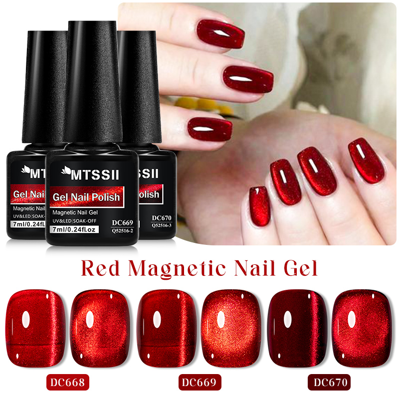 Mtssii 7ML Wine Red Cat Magnet - Nail Art Red Wine Cat Eye ulasan dan harga