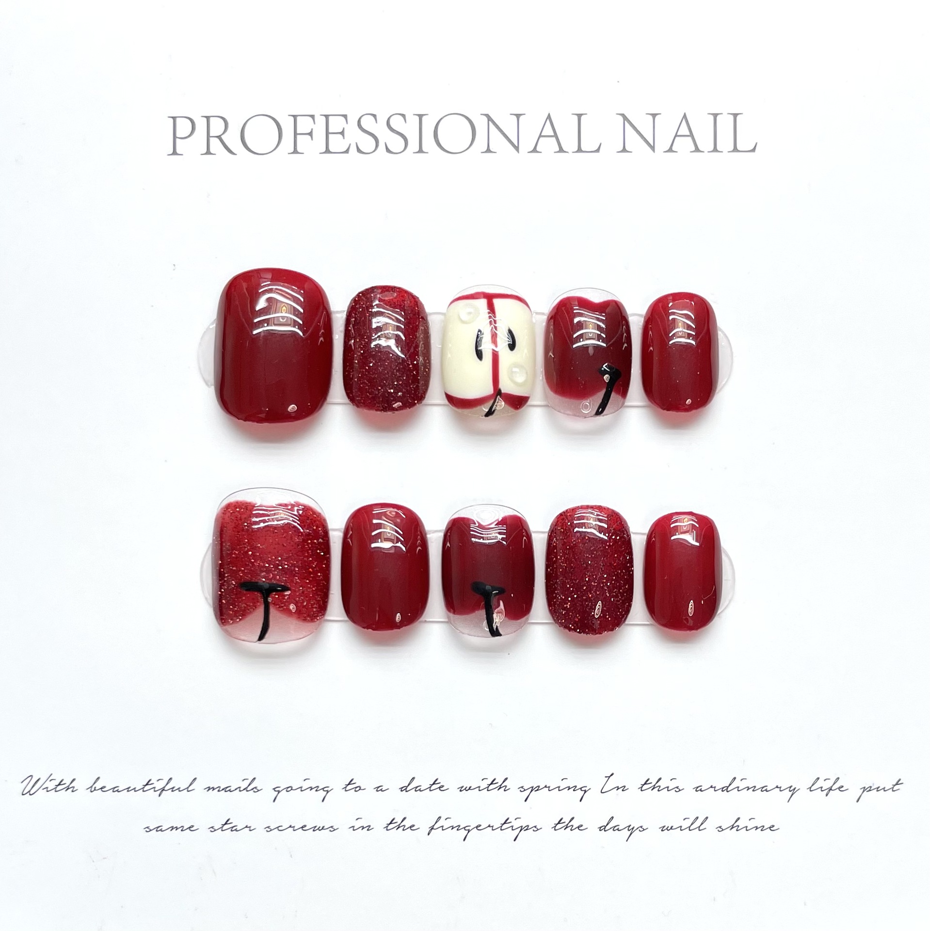 10 pcs Luxury Handmade Press o - Nail Adhesive Tab ulasan dan harga