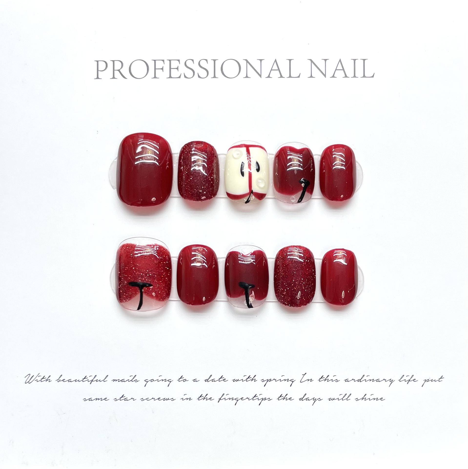 10 pcs Luxury Handmade Press o - Nail Adhesive Tab ulasan dan harga