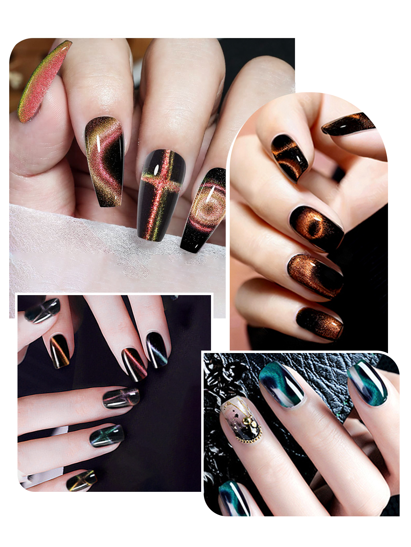 3 In 1 Nail Magnet, Cat Eye Ge - Nail Art Mahogany ulasan dan harga